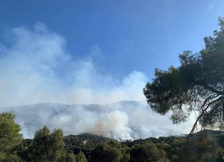 Καπνοί αναζωπυρώσεων στα Γεράνεια