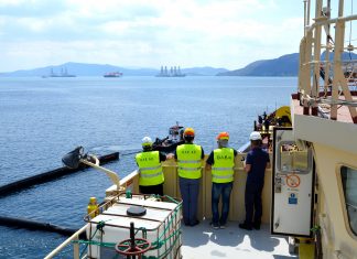 Άσκηση αντιμετώπισης θαλάσσιας ρύπανσης στον κόλπο της Ελευσίνας