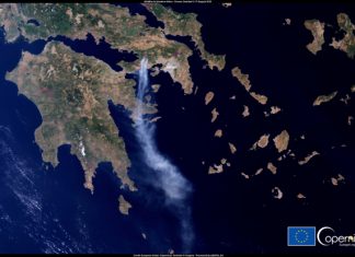 Η φωτιά από τον δορυφόρο του “Κοπέρνικου”