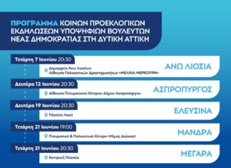 Νέα Δημοκρατία: Κοινή προεκλογική εκδήλωση απόψε στα Μέγαρα