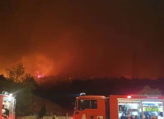 Πυρκαγιά στο Λουτρόπυργο Νέας Περάμου (βίντεο)