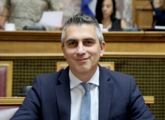 Ο Υπουργός Υποδομών και Μεταφορών Χρίστος Δήμας στην εκδήλωση της Νομαρχιακής ΝΔ στην Ελευσίνα