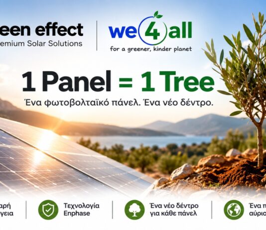 Green Effect & We4all ενώνουν δυνάμεις: Για κάθε φωτοβολταϊκό πάνελ, ένα νέο δέντρο στην Ελλάδα